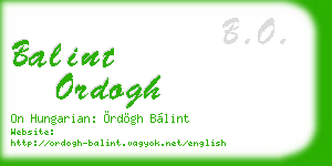 balint ordogh business card